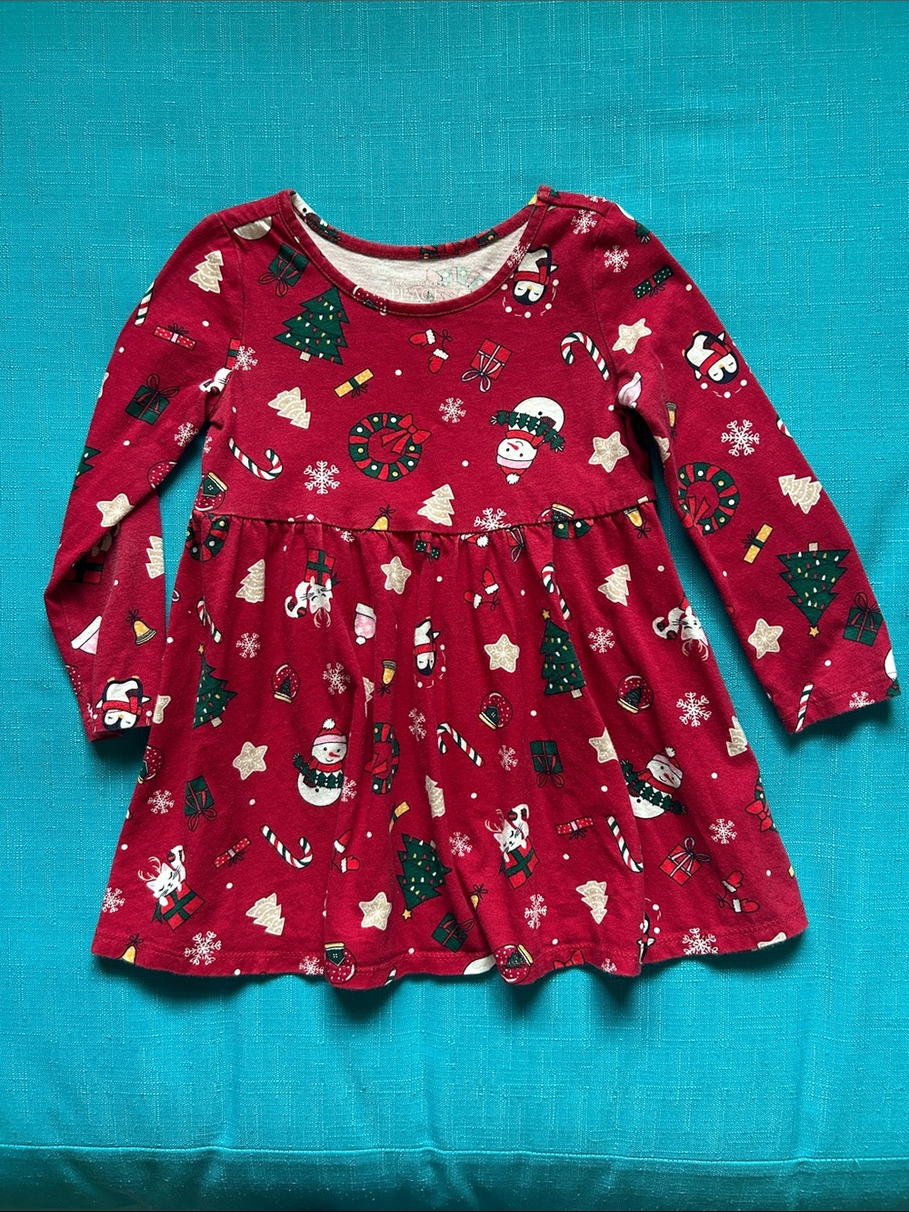 The Children's Place Red Holiday Print Girls' Dress